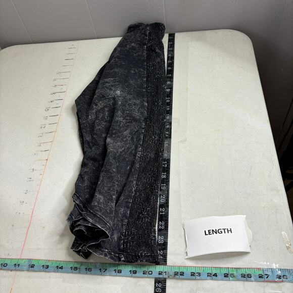 American Age Hooded Top Medium Gray Long Sleeve V-Neck Lace Back Detail Grunge - Picture 10 of 12